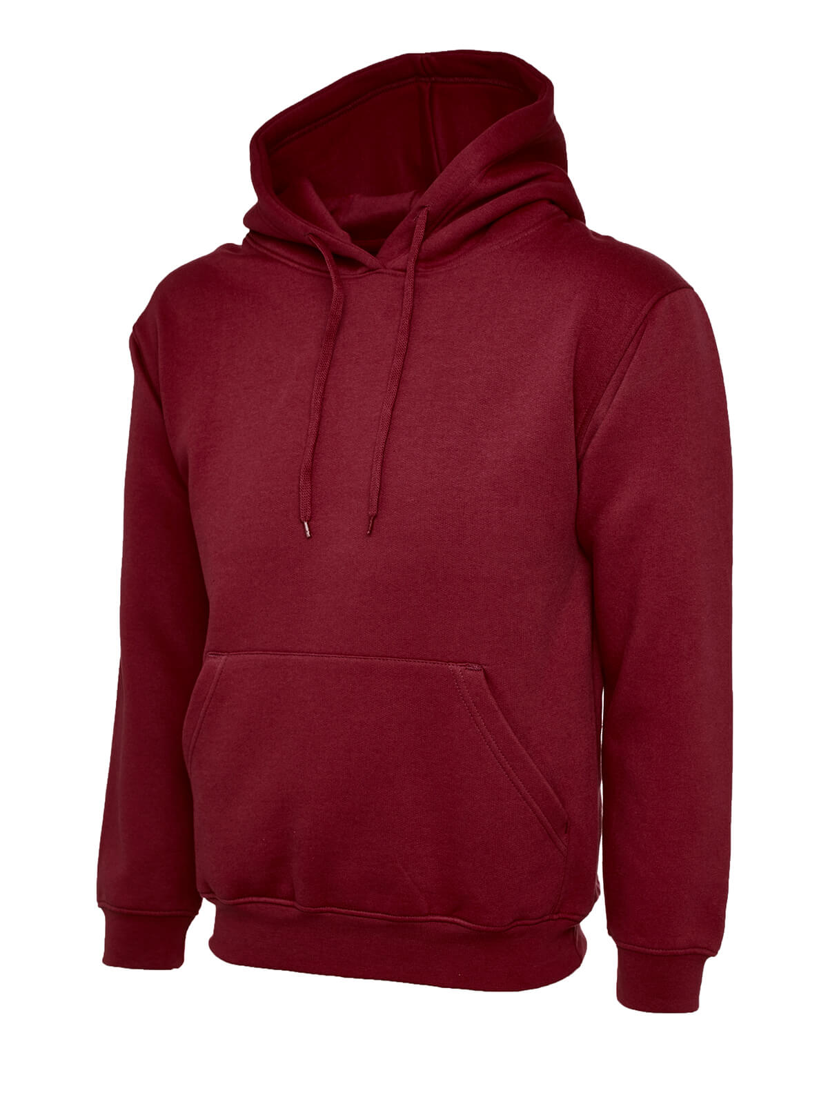 Plain Maroon Hooded Sweatshirt Jumper Pullover Double Fabric Soft Ribbed