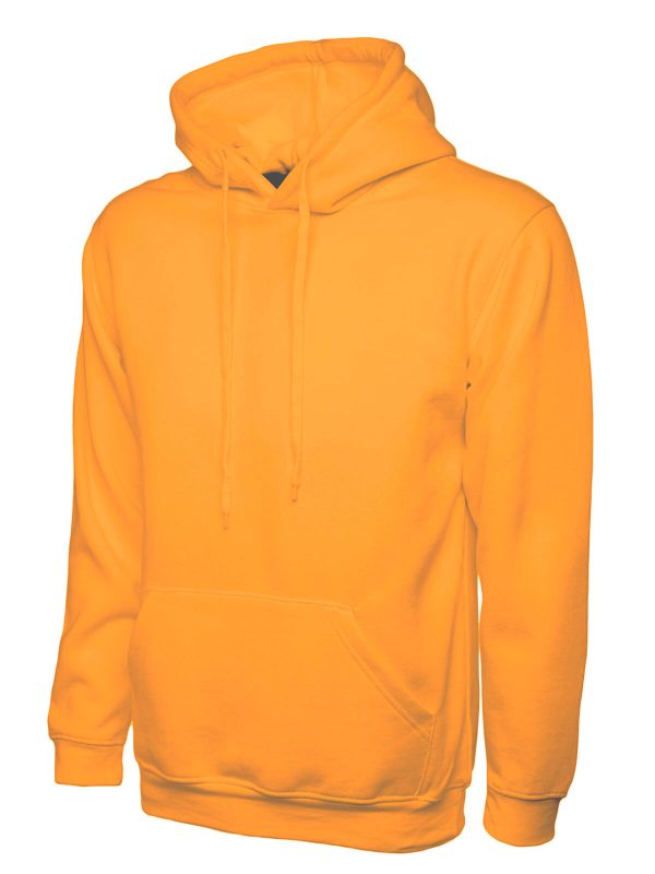 Plain Orange Hooded Sweatshirt Jumper Pullover Double Fabric Soft Ribbed